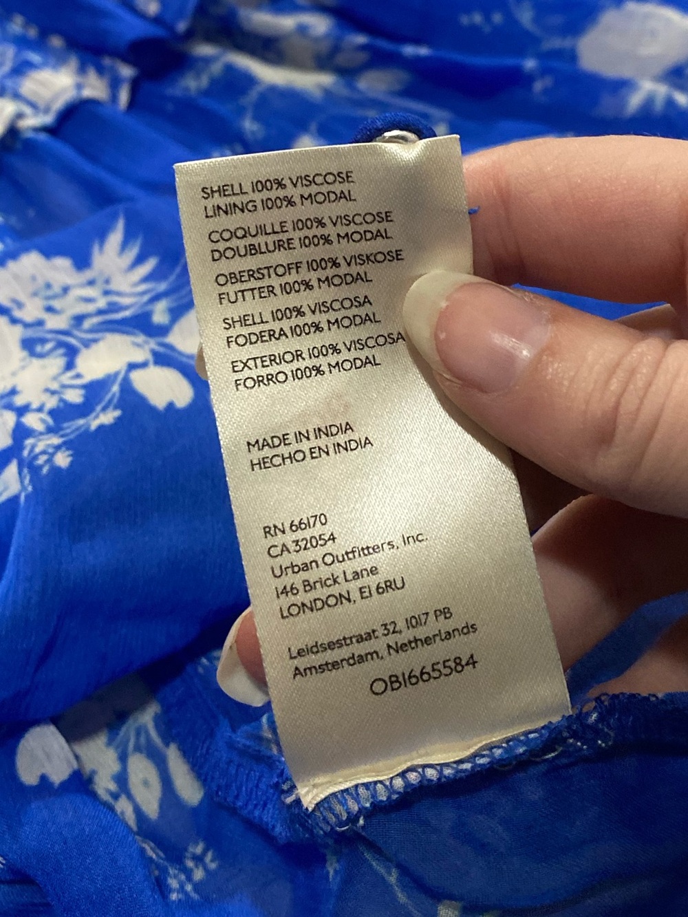 Anthropologie The Marais Printed Floral Sheer Chiffon Maxi Dress in Blue - L - Picture 11 of 13